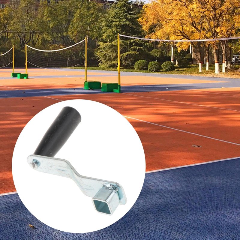 Colaxi Tensioner Handle Hand Crank Easy Installation Professional Accessory Tensioning Device Handle for Tennis Net Pole, Gym, Style A Silver with Black Handle