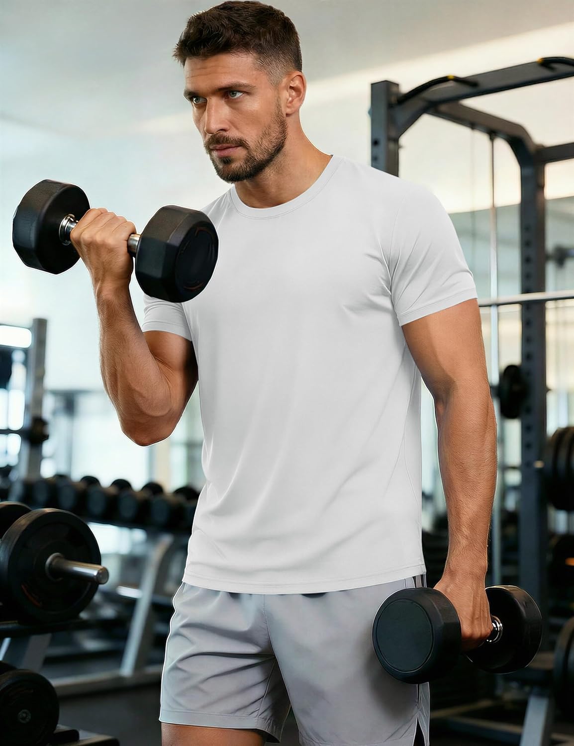 Men's UPF 50+ Quick Dry Athletic T-Shirt - Short Sleeve Workout & Swim Tee