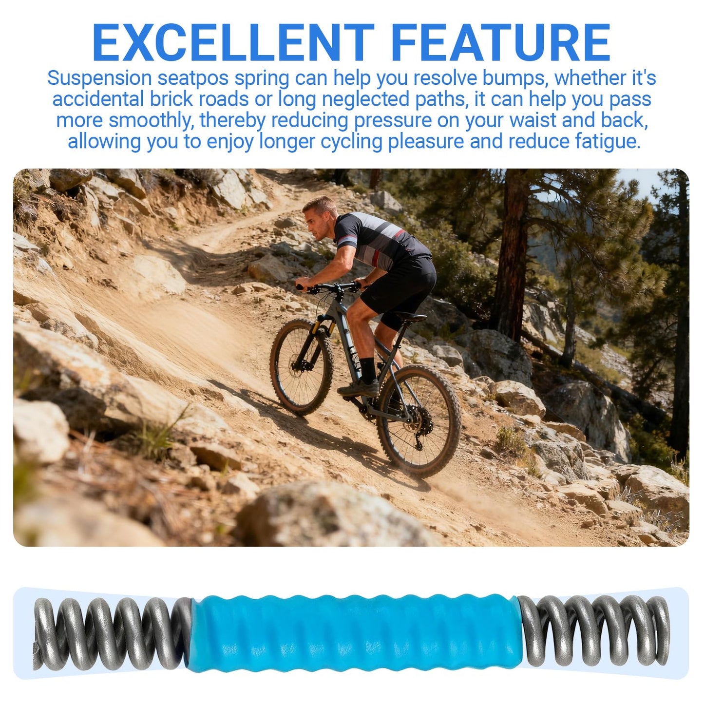 Bicycle Seat Post Shock Springs,Suspension Seatposts Springs,Universal Rigid Springs Compatible with SR Suntour NCX Seatposts