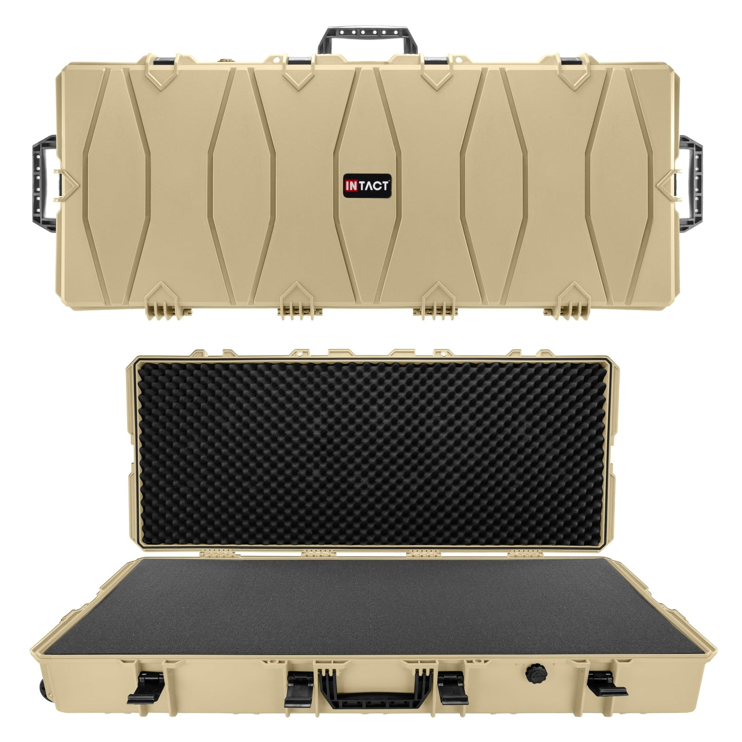 Eylar 48 Inch Intact Series Rolling Hard Rifle Case, Lightweight and Durable Stacker Design with Foam (Tan)