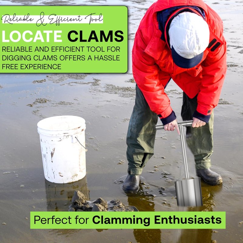 Clam Gun for Clamming - Sturdy Stainless Steel Design | 33 Inch Length, 5 Inch Tube Diameter