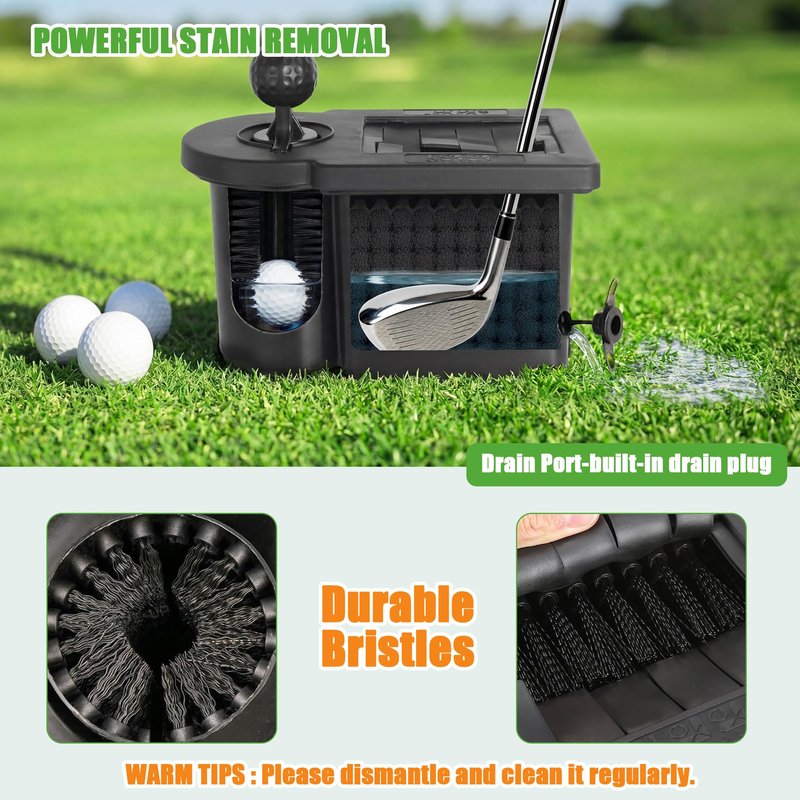 10L0L Golf Cart Ball Washer and Club Head Cleaner Kit Detachable Golf Club Head and Ball Washer Golf Cleaner for EZGO Club Car Yamaha