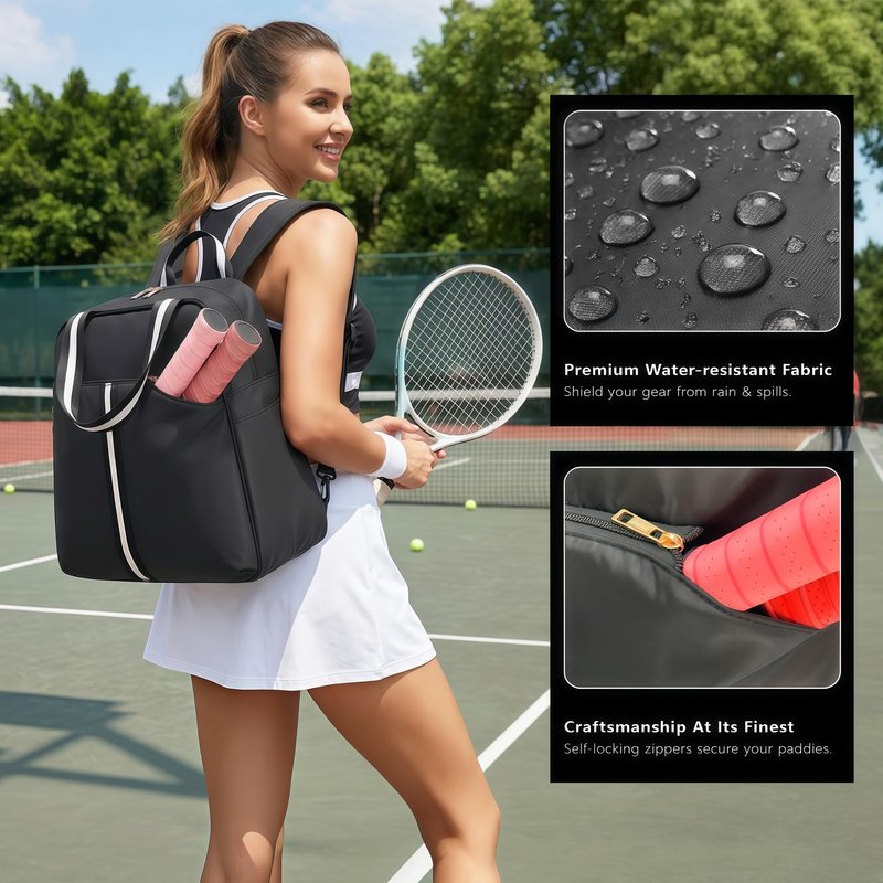 SPELIKO Women's Pink Pickleball Sling Bag, Large Capacity, 14.5 x 7 x 14.1 inches, 6 Compartments, Adjustable Shoulder Strap, Soft Shell, Perfect for Outdoor Sports Facilities