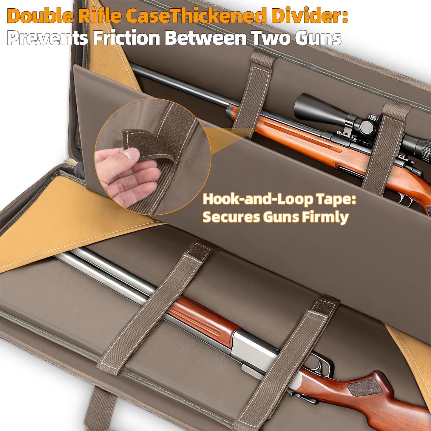 TORIBIO Double Rifle Case Soft Bag 32" 34" 36" 42" 46" 48'' 51“ 55” Gun Case Tactical for Rifle Firearm Storage, Transportation and Hunting Shooting Range, Rifle Backpack