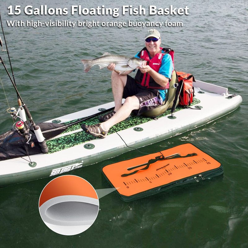 Floating Fish Basket - Portable Collapsible Minnow Bucket for Live Bait | 10/15 Gallon Storage Cage
