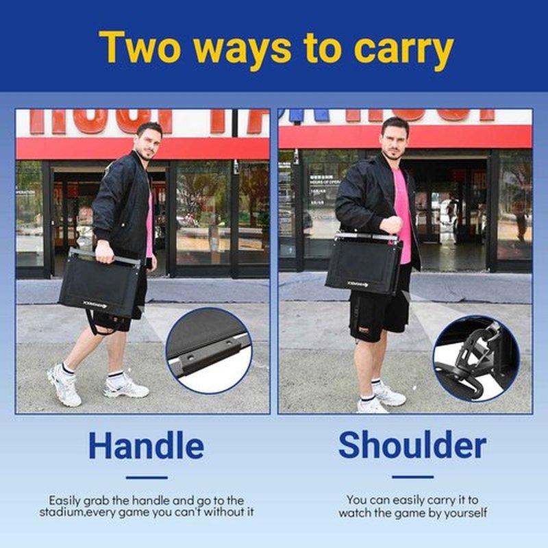 KINGROCK Stadium Chair for Bleachers with Back Support Portable Folding Bleacher Seat Cushion Padded Backrest 2 Hooks Lightweight for Sports Games Concert