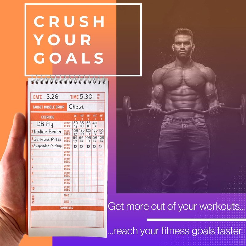Fitness Journal - Workout Log & Exercise Planner for Bodybuilding | 4 x 8 Inches, 140 Pages (Pack of 3)