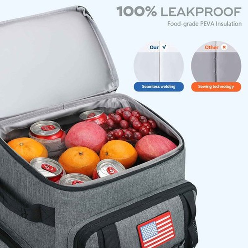 Maelstrom 36L Large Capacity Insulated Cooler Backpack Grey 21" x 13.5" x 8" 1210g & 35 Can Leakproof Insulated Soft Cooler Bag for Beach Camping Kayaking Fishing Hiking Orange