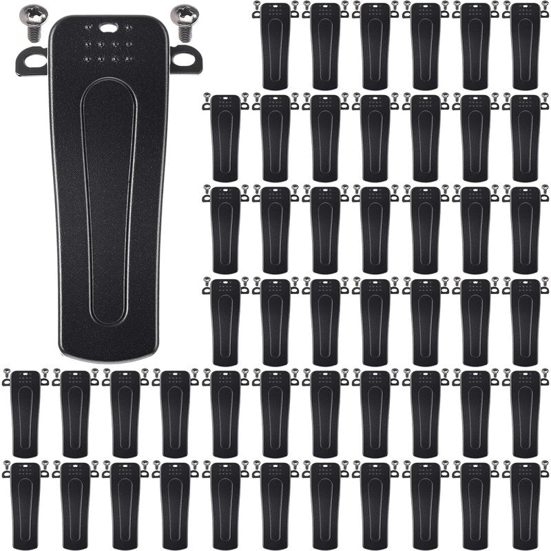 Kingdder 50 Pcs Walkie Talkies Radio Belt Clips with 100 Pcs Compatible Screws for Walkie Talkies Two Way Radio Compatible with Bf-888s Bf-666s Bf-777s Retevis H-777