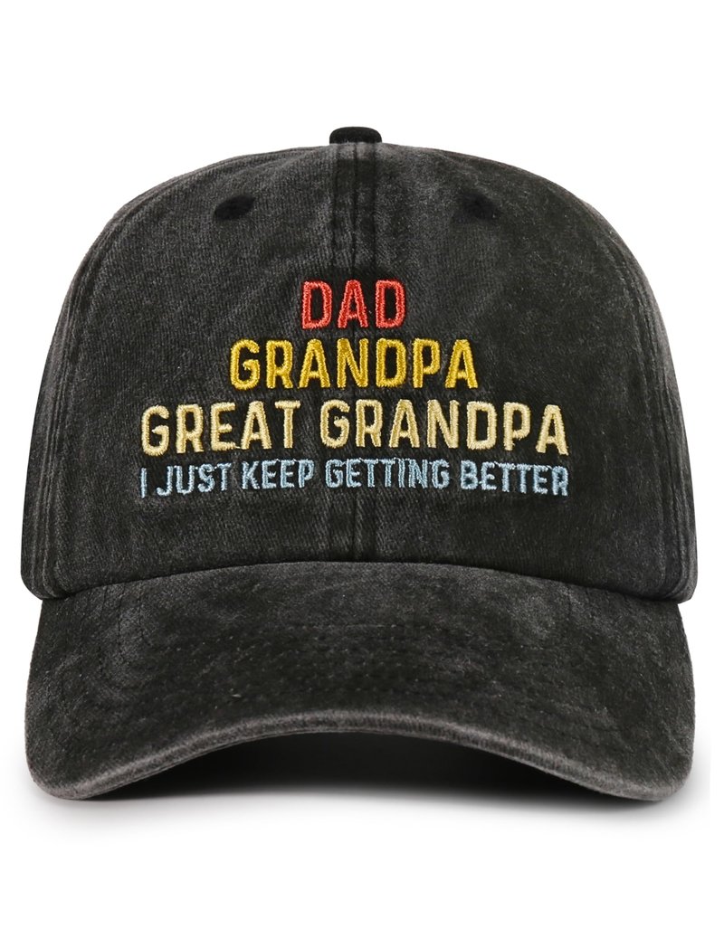 InnoBeta Great Grandpa Gifts Cap for Men, Adjustable Baseball Cap, I Just Keep Getting Better