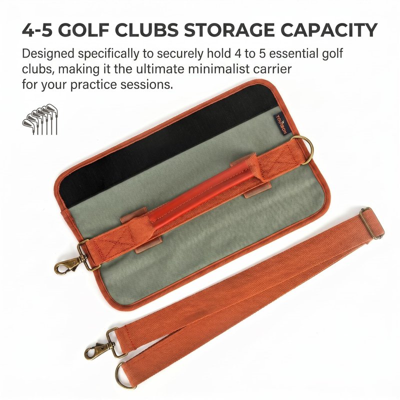 TOURBON Lightweight Canvas Golf Club Carrier Sleeves Bag with Shoulder Strap (Green)