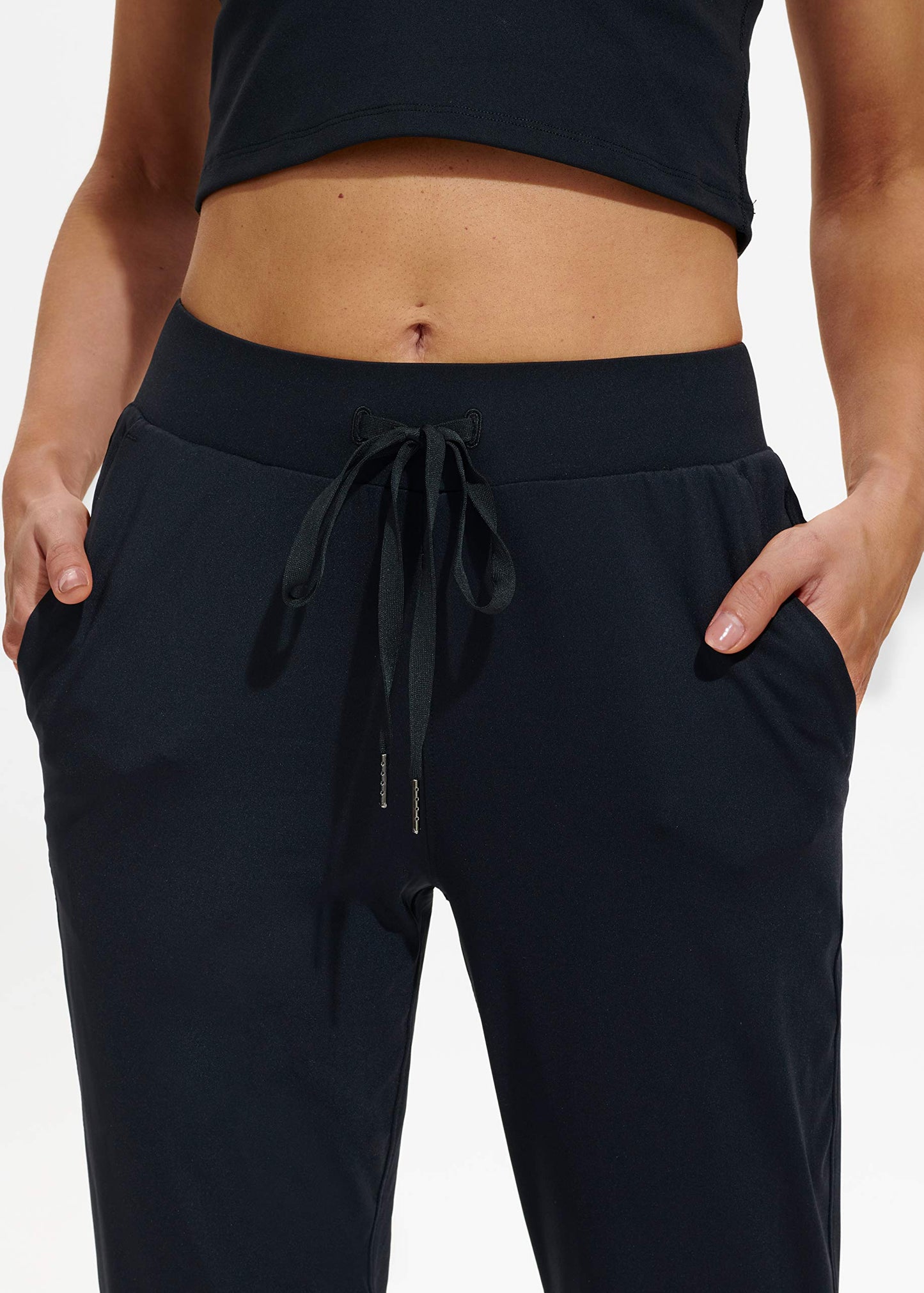 Libin Joggers for Women Petite/Regular/Tall Dance Sweatpants Athletic Workout Tapered Lounge Casual Teacher Pants for Running Yoga Cloths, Black S