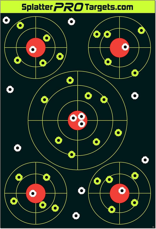 12x18 Splatter Targets - Bright Impact Visuals for Instant Shot Feedback | Perfect for Shooting Practice