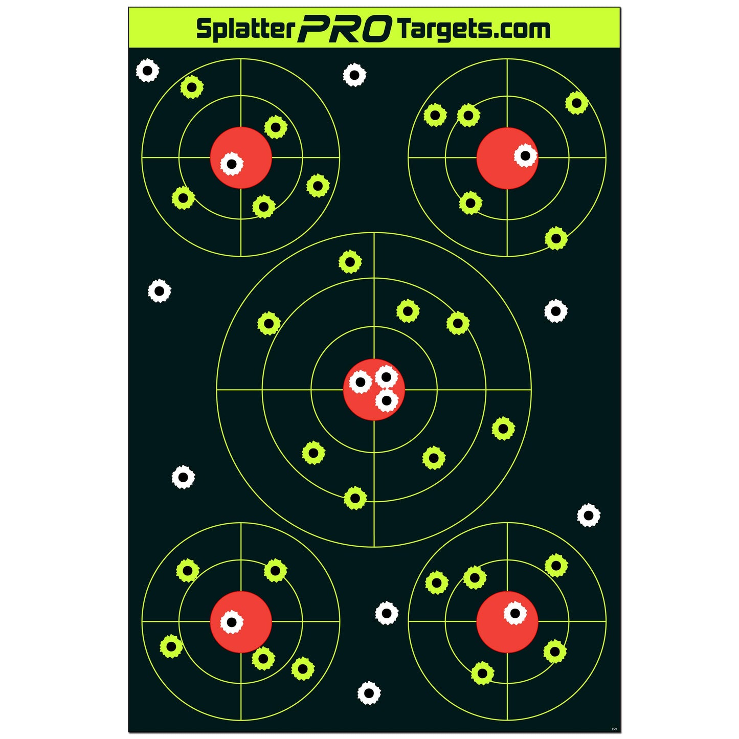 12x18 Splatter Targets. Shots Burst with a Bright Splatter Upon Impact. Instantly See Your Shots