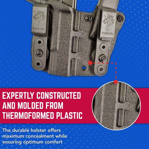 DeSantis Hidden Truth Gun Holster, Made with 100% Kydex, Pegasus Line, Integrated Magazine Pouch, Appendix-Carry Holster, Fits Glock 19/19X/23/45, Right Hand-Draw, Black