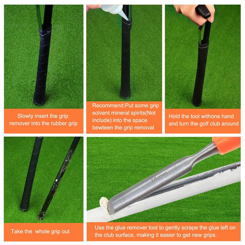 Golf Grip Tape Stripper Remover Tool & Golf Grip Removal Tool - Golf Grip Kit,Groove Remover Saver for Standard Length Swinging Grips，High-Carbon Steel Golf Club Tool， Golf Tools Golf Grip Tool