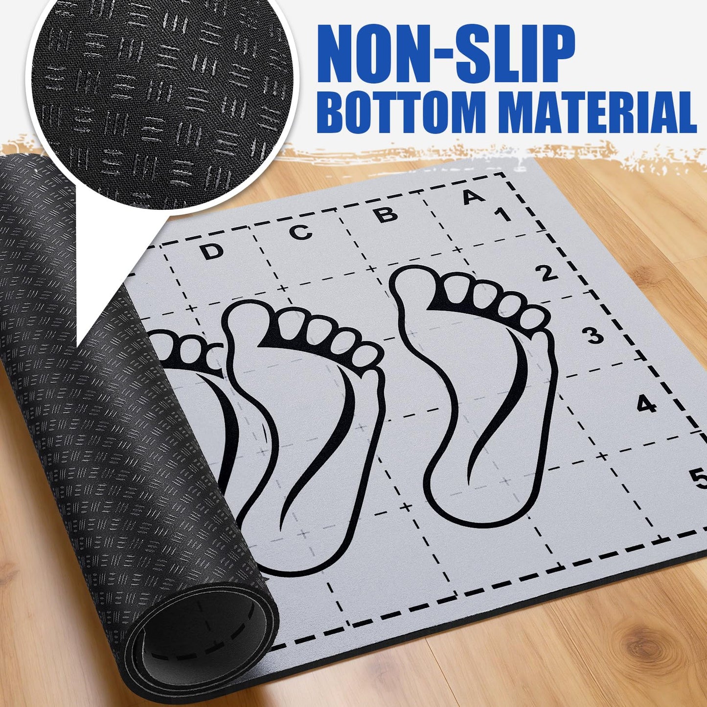 TOBWOLF Squat Mat with Foot Position, 31.5'' x 13.8'' Exercise Mat, Gray