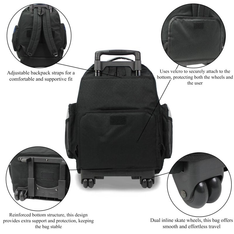 World Traveler Transworld 22-Inch Carry-On Rolling Backpack - Grey