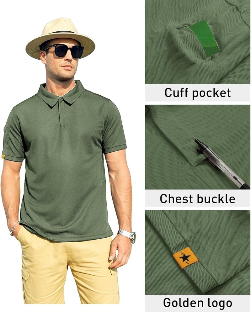 ZITY Men's Tactical Polo Shirt - Short Sleeve Athletic Golf Tee | Casual Stylish Collared Design