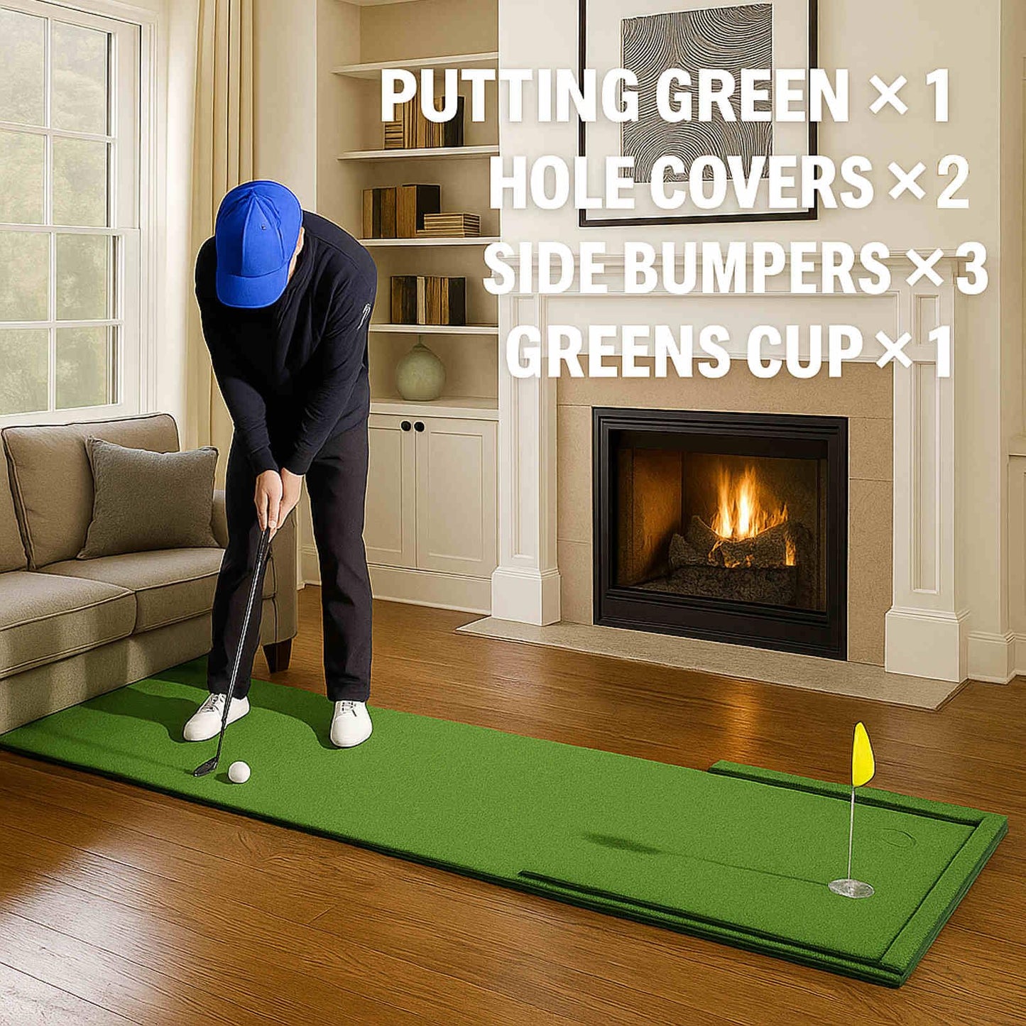 STORZON Putting Green Outdoor for Golf Practice Putting Matt for Indoors 2'X9'