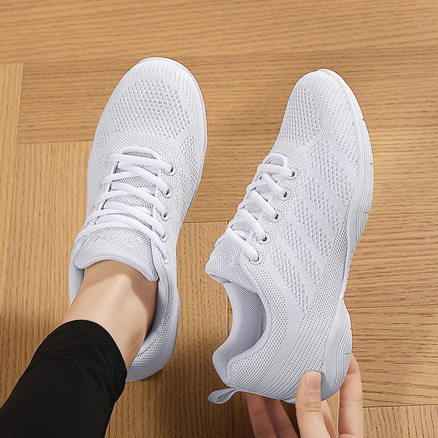 DADAWEN Girls Cheer Shoes White Cheerleading Shoes Dance Athletic Training Tennis Breathable Women Youth Lightweight Competition Cheer Sneakers White US Size 7.5/EU Size 39