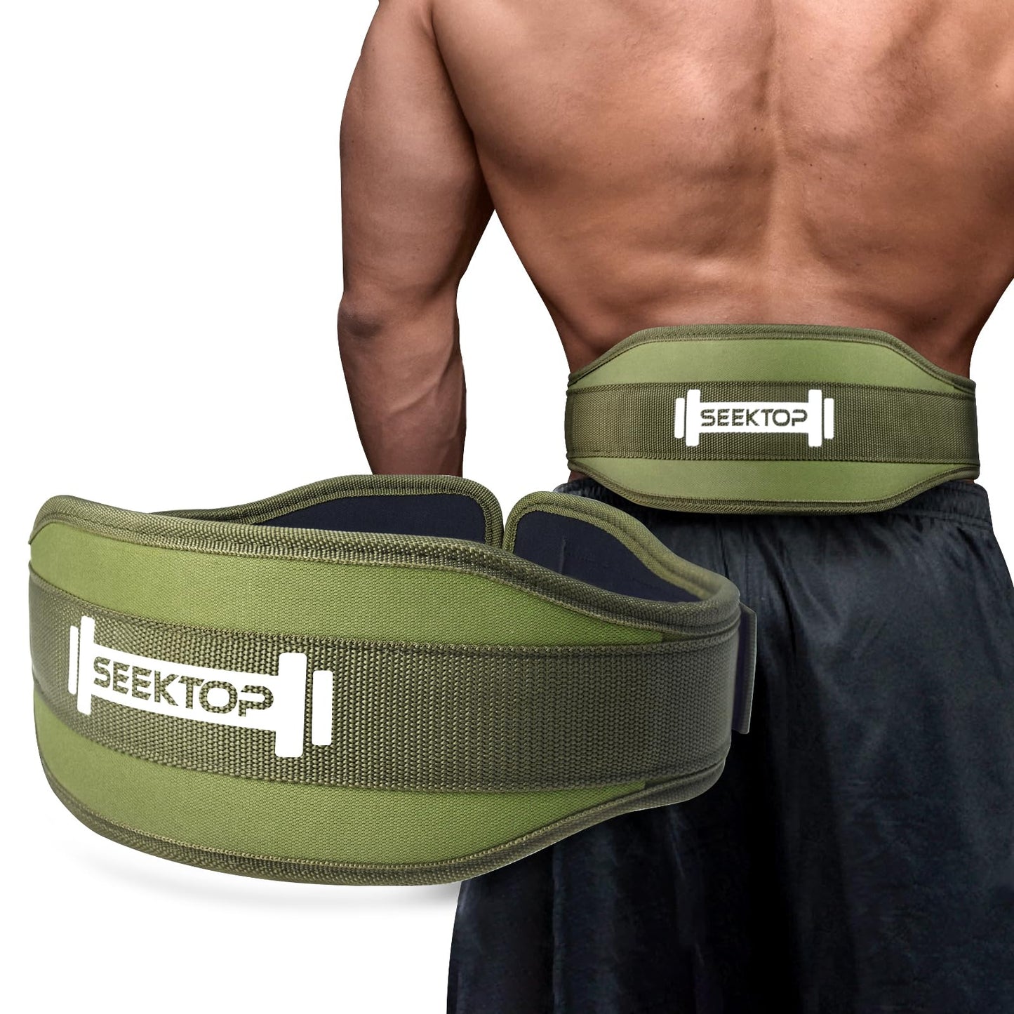 Seektop Weight Lifting Belt - Gym Lifting Belt for Men & Women, Quick Locking Back Support for Powerlifting, 4 Inch Neoprene Weightlifting Belt for Cross Training, Squats, Workout