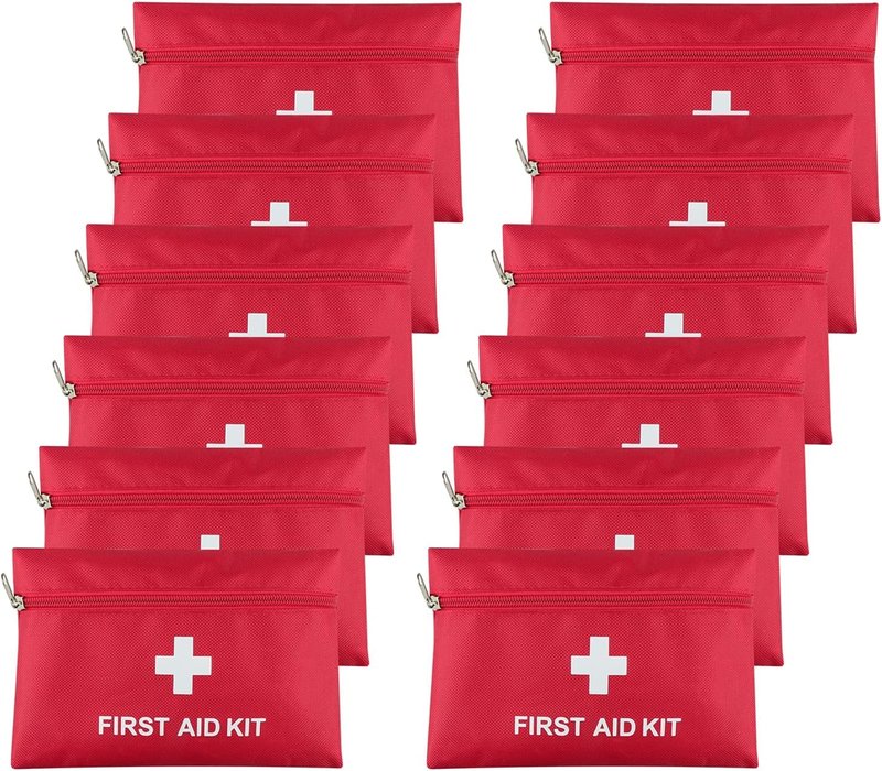 AOUTACC 12 Pack First Aid Empty Bag, Travel Empty First Aid Kit Pouch for Emergency at Home, Office, Car, Outdoors, Boat, Camping, Hiking(Bag Only)