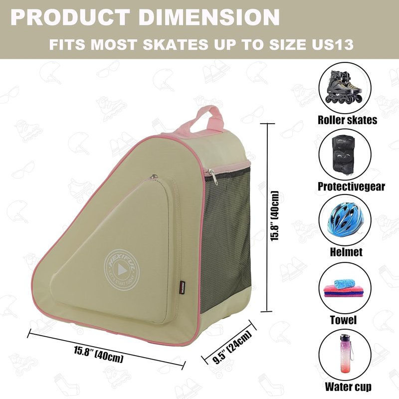 Skate Bag for Ice, Inline, Roller & Quad Skates - Durable & Stylish | Kids & Adults