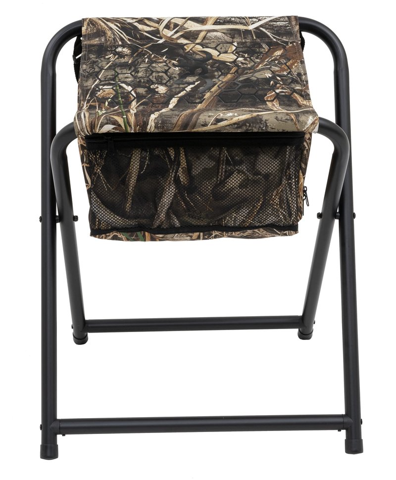 Browning SteadyReady Hunting Chair - Compact and Foldable Steel Frame Stool with Exra-Wide Angled Anti-Slip Seat and Realtree Max-7 Camo Pattern, Realtree Max-7