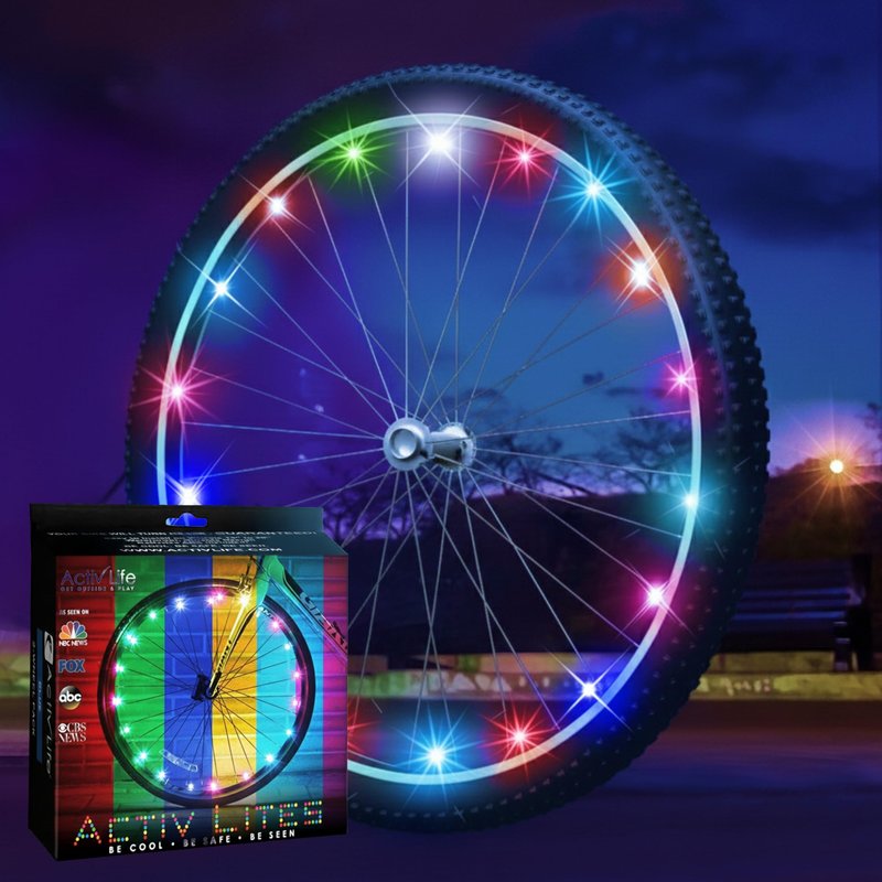 Activ Life LED Bike Wheel Lights with Batteries Included, Get 100% Brighter and Visible from All Angles for Ultimate Safety & Style (1 Tire Pack, Color Changing)