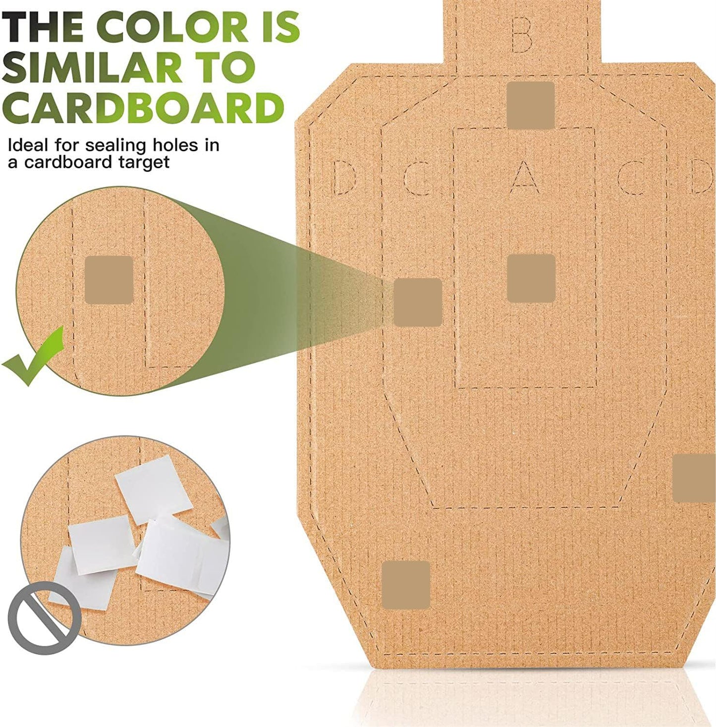 Hybsk 1000pcs Target Pasters 0.85 Inch Square Blank Kraft Stickers for Shooting Range Practice Target Repair