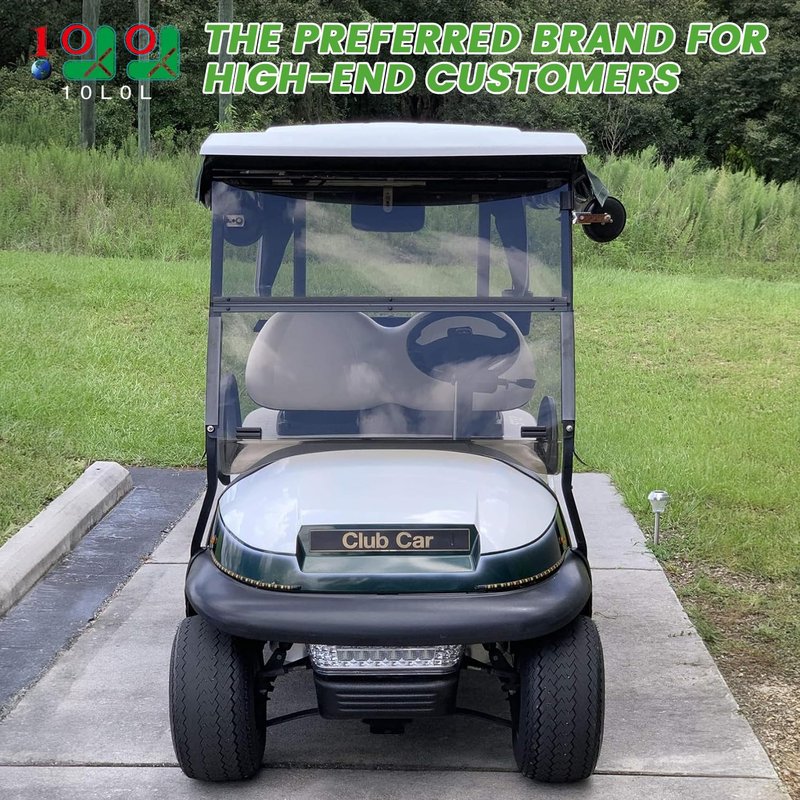 10L0L Golf Cart Windshield Mounting Kit for Club Car DS & Precedent - Includes Windshield Sash & Bottom Clips (12.6"), Retaining Clips for 1" x 1" Tube - OEM#101444101, 102005801