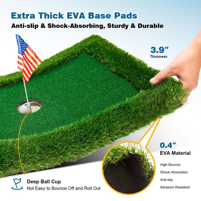 PLBBJH Floating Golf Green for Pool, Various Sizes (35"x24"/47"x35"/63"x47") to Suit Your Needs, Floating Chipping Green-Ideal for 2-4 Golfers Competing and Improving Skills in Outdoor and Pool Games