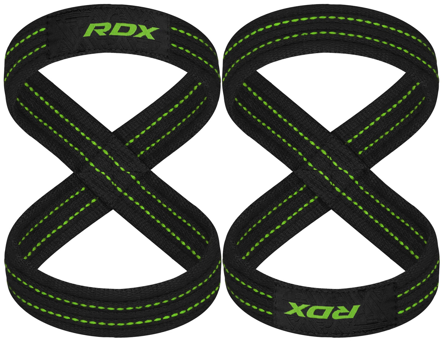 RDX Weight Lifting Straps Figure 8, Anti Slip Strap with Cuffs Wrist Support for Gym Workout Deadlift Powerlifting Bodybuilding Weightlifting, Fitness Strength Training, Hand Bar Grip for Men