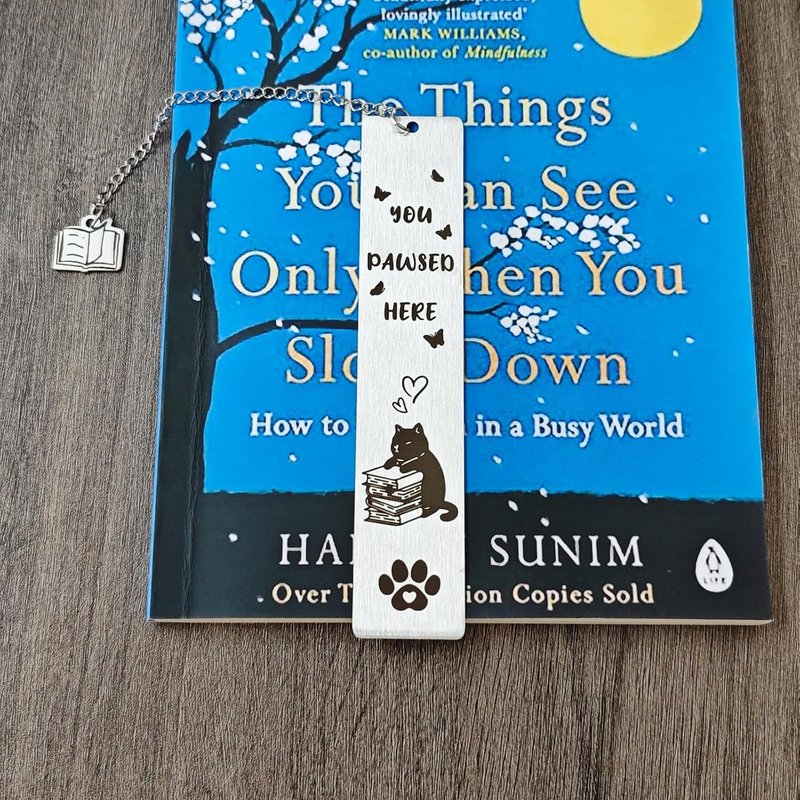 Cat Metal Bookmark - Cute Durable Bookmark for Book Lovers | Perfect Gift for Cat Lovers (Black Cat)
