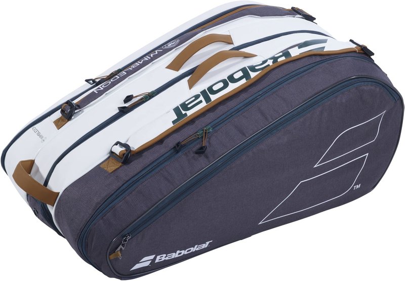 Babolat Pure Racquet Holder x12 Wimbledon Tennis Bag (White/Grey)