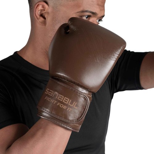 Sanabul Battle Forged Boxing Gloves for Men & Women, Kickboxing MMA, Muay Thai Gloves and Heavy Bag Training Punching & Sparring, Brown 14 oz