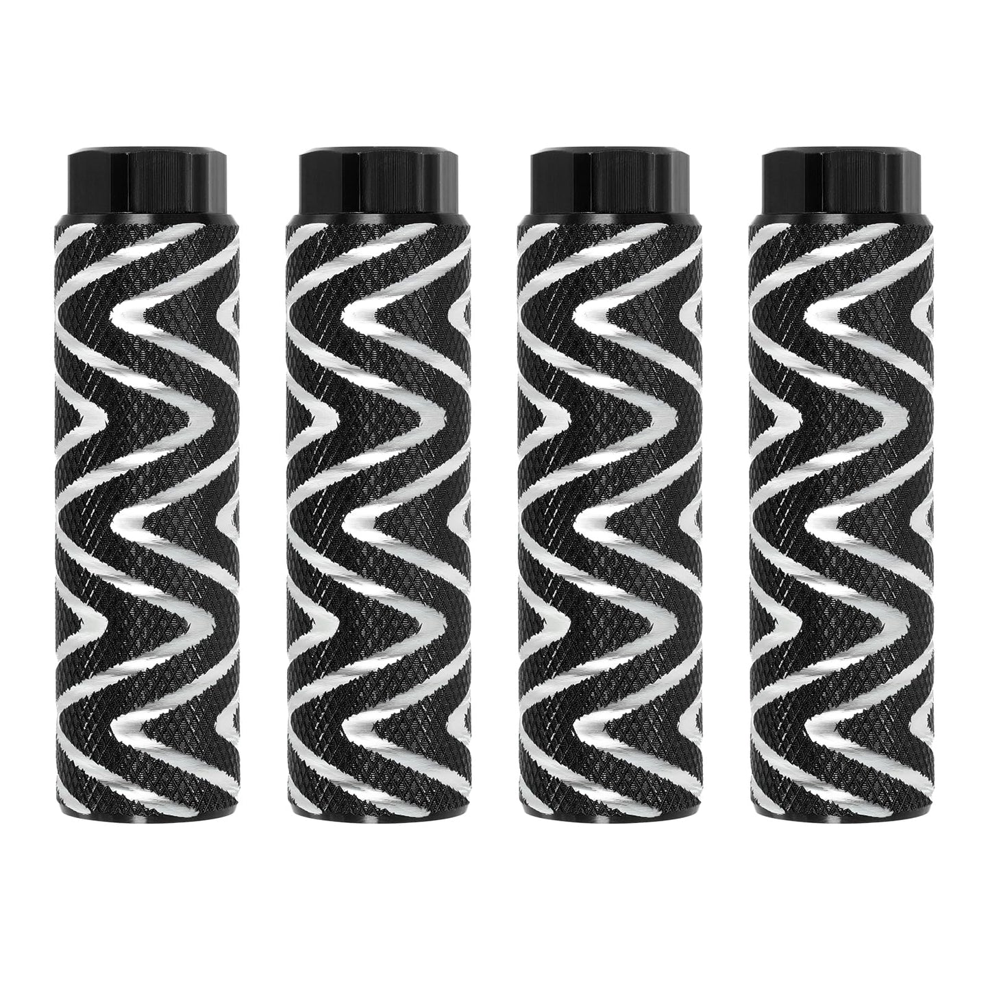 PATIKIL Aluminum Alloy S-Shape Bike Pegs Fit 3/8 inch Axles, 4 Pack Anti-Skid Lead Foot Bicycle Pegs Back Seat Stands for BMX Mountain Bike Cycling Rear Stunt Pegs, Sky Blue