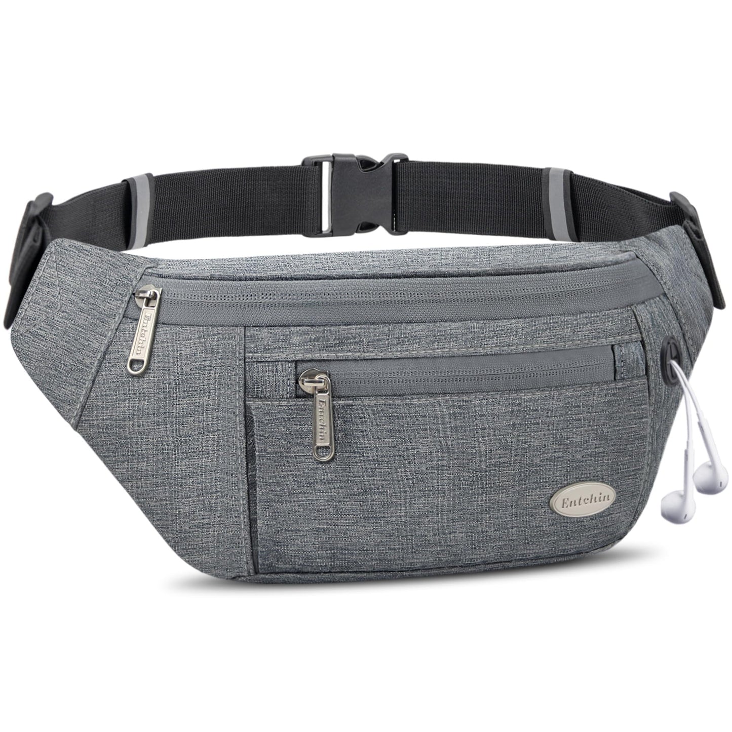 Entchin Fanny Pack for Women Men, Large Capacity Crossbody Waist Bags for Hiking Running Travel Cycling Fits Any Phones