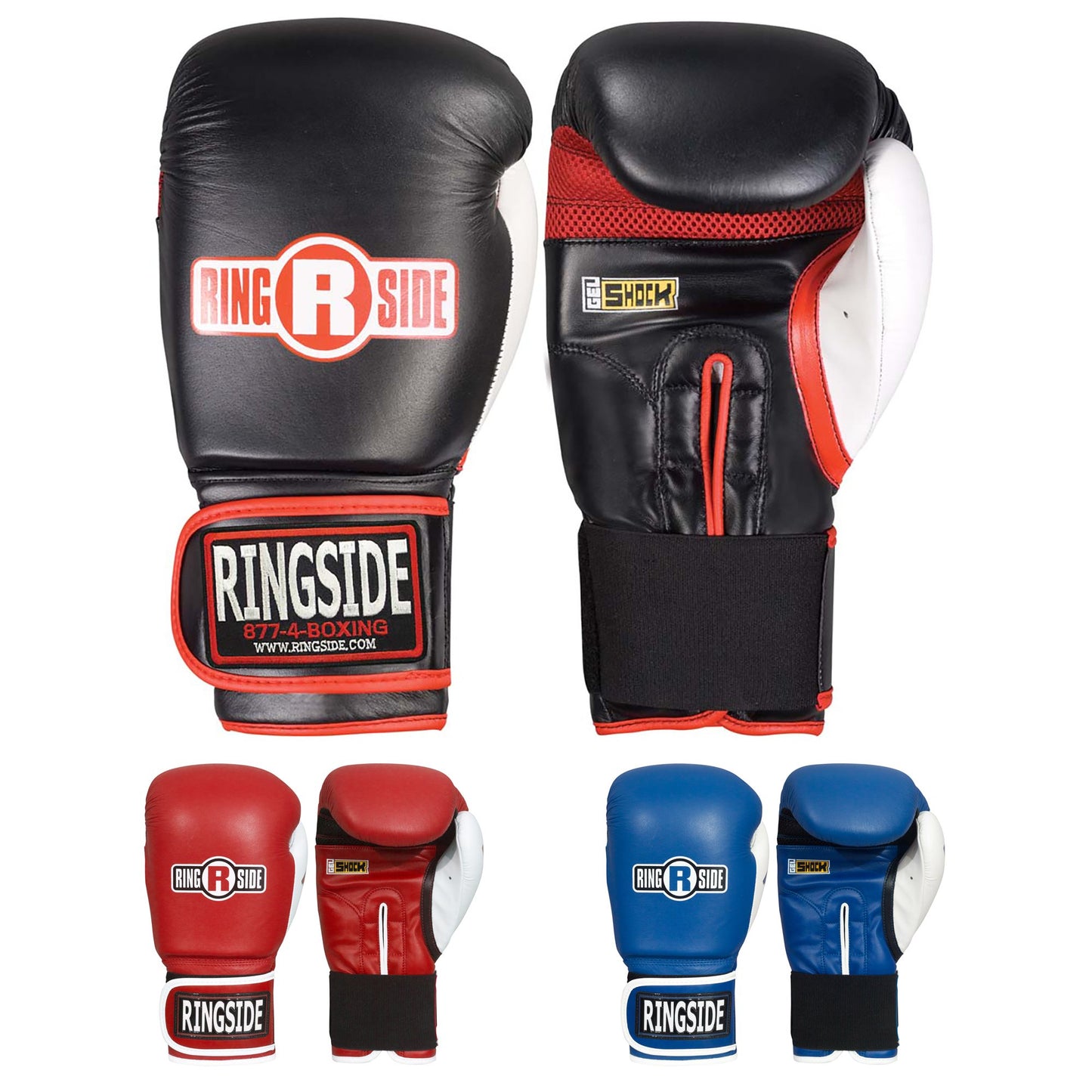 Ringside Gel Shock Boxing Super Bag Gloves, Blue, Large