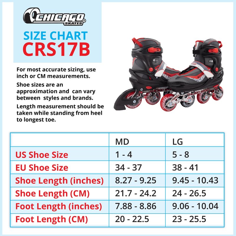 Chicago Inline Roller Skates for Kids – Durable, Top Performance Indoor/Outdoor Use Roller Blades for Girls & Boys with Breathable High-Top Boots, 70mm Urethane Wheels & ABEC-3 Bearings