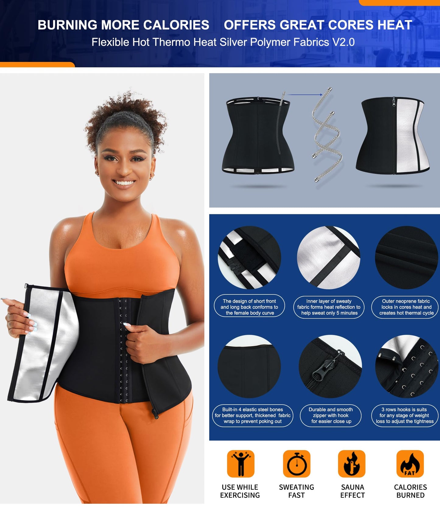 TrainingGirl Waist Trainer for Women Working Out Trimmer Sweat Belly Band