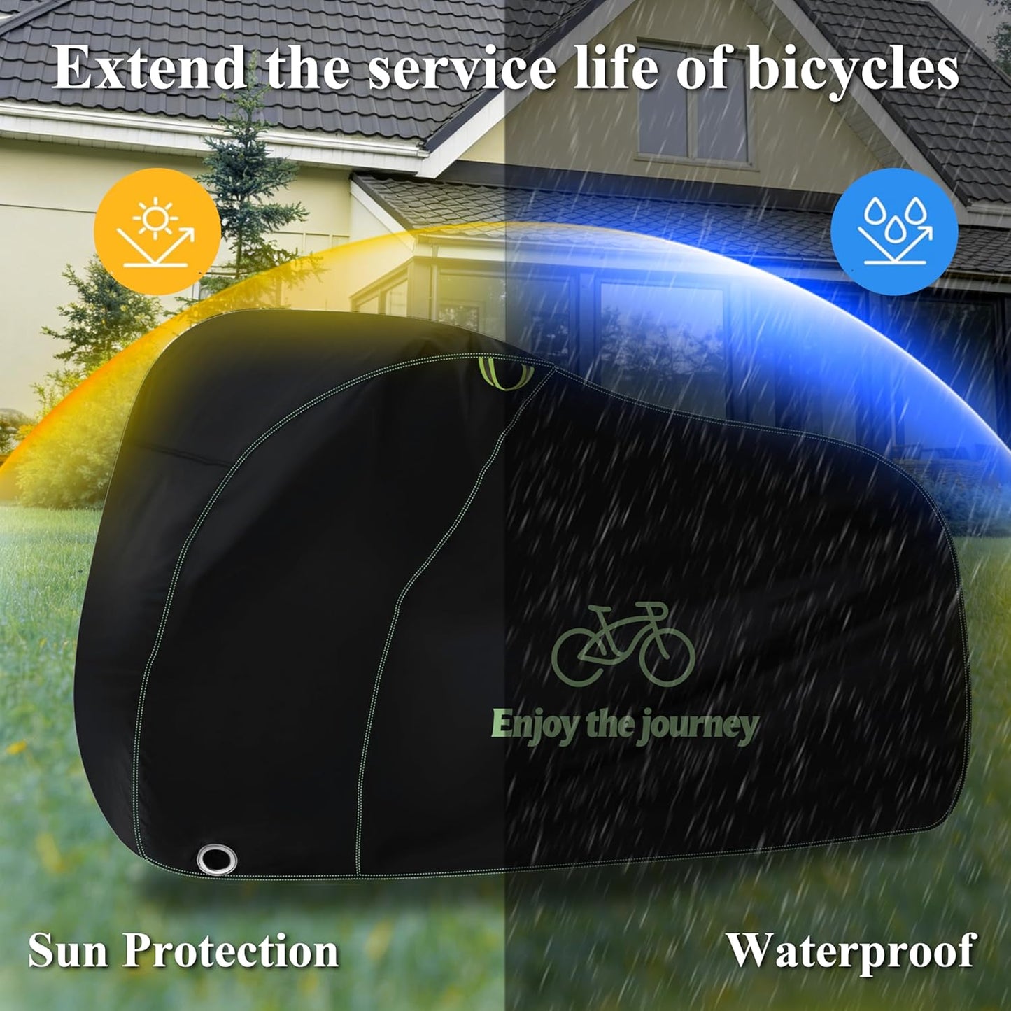 Waterproof Bike Cover - Outdoor Protection for 1 Bike | UV, Rain, Dust & Wind Proof with Lock Hole