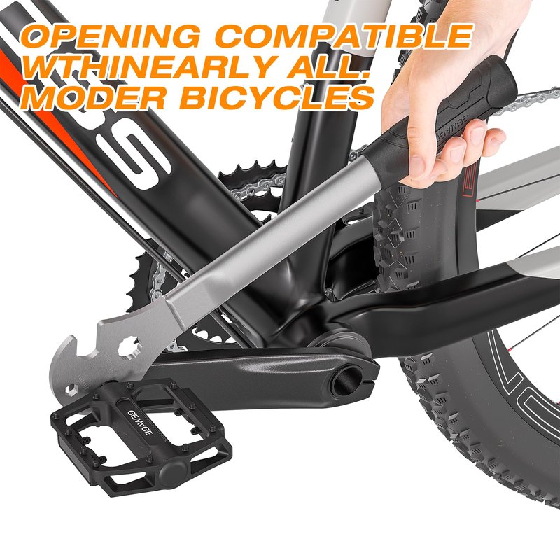Bike Bicycle Pedal Wrench - Bicycle Pedal Removal Tool With Extra Long Handle-Pedal Spanner Double Wrench For Mountain Road Bike (Cylindrical handle)