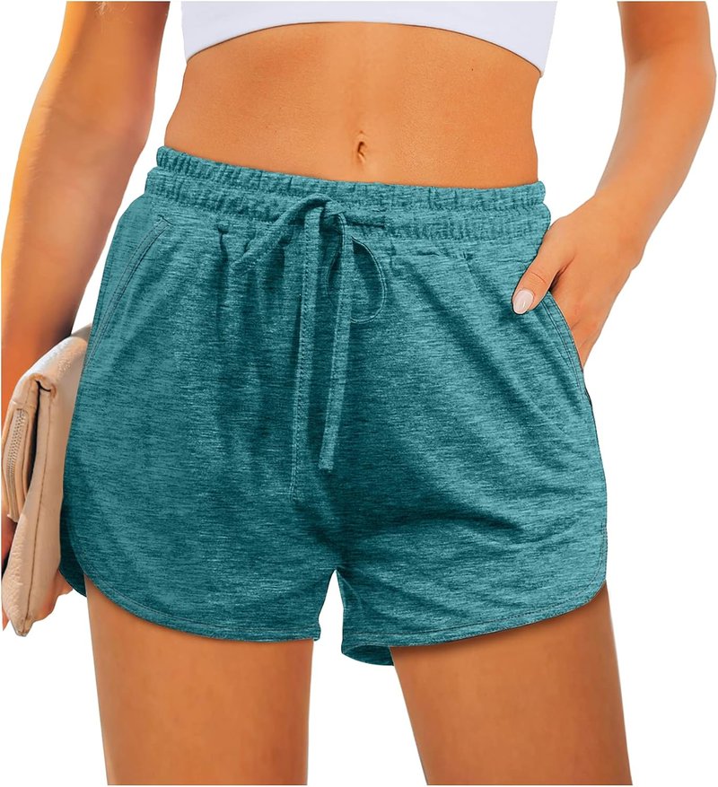 Aloodor Women's Running Dolphin Shorts - Athletic Shorts with Pockets & Adjustable Drawstring | Comfortable Fit