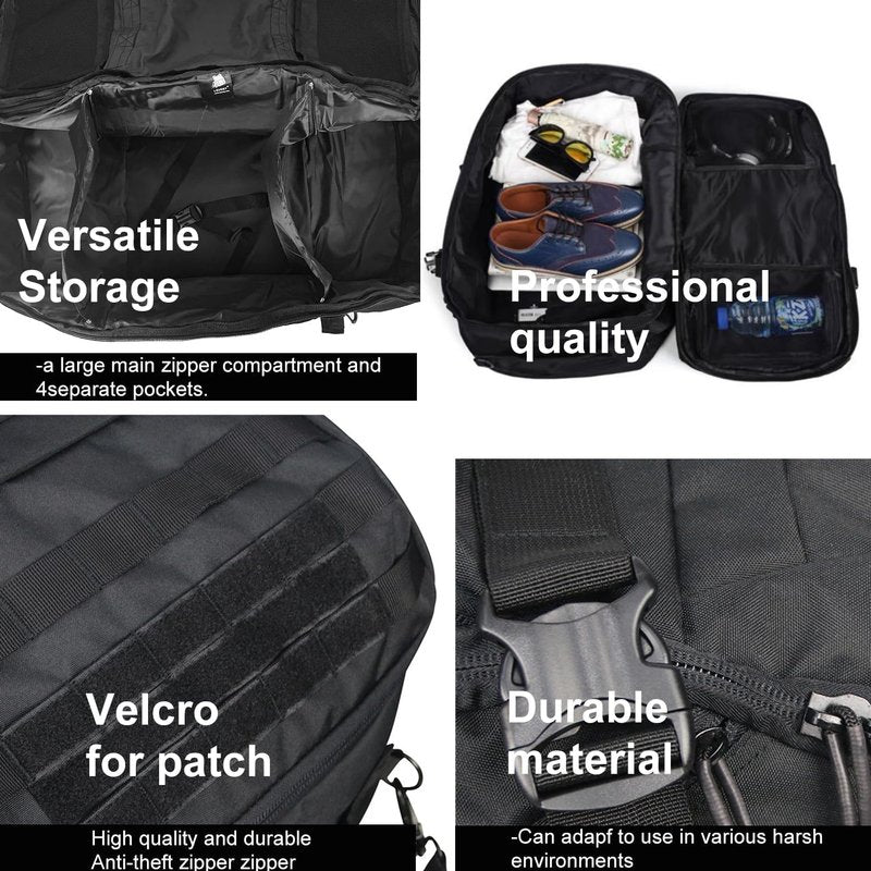Military Backpack - 3 In 1 Travel Duffle Bag for Gym, Weekend Getaways & Deployment | Versatile Design