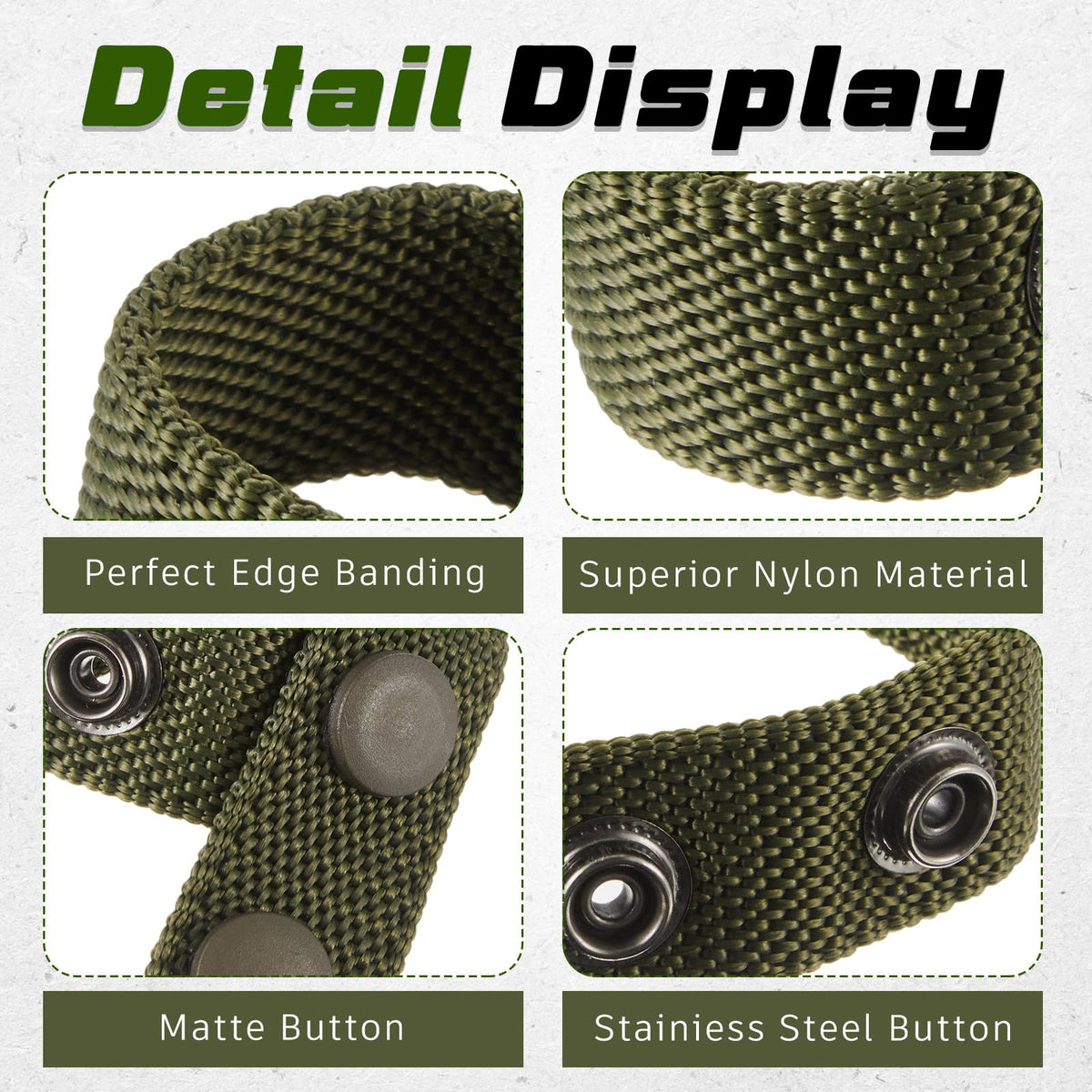 WILLBOND 8 Pcs Belt Keepers for Duty Belt 2-1/4 Wide with Double Snaps Nylon Tactical Loop Keeper Holder for Police Officer Fixing Security Military Equipment Accessories(Army Green)
