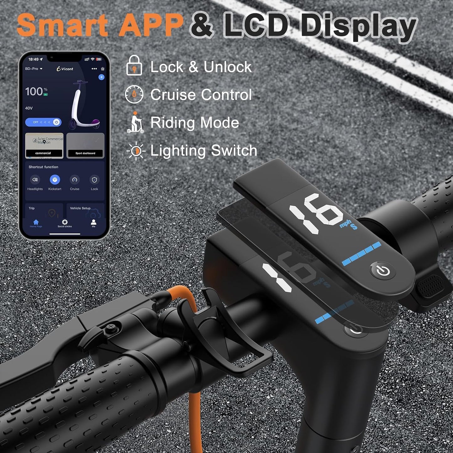 Electric Scooter for Adults - 250W/350W/500W Motor, 8.5"/10" Solid Tires | Up to 22 MPH, Dual Braking System