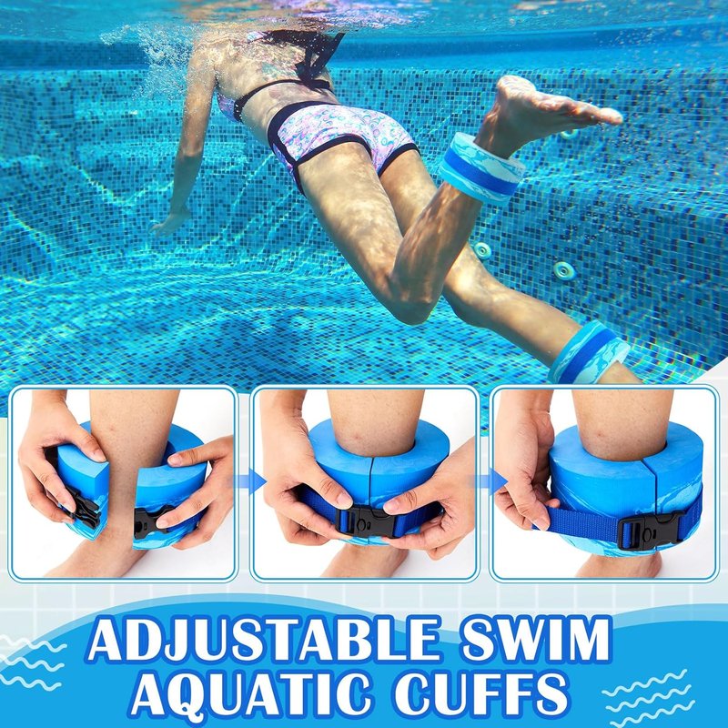 Aquatic Exercise Set - 6 Pcs Water Aerobics Equipment with Large Mesh Bag | Foam Dumbbells & Swim Belt for Weight Loss