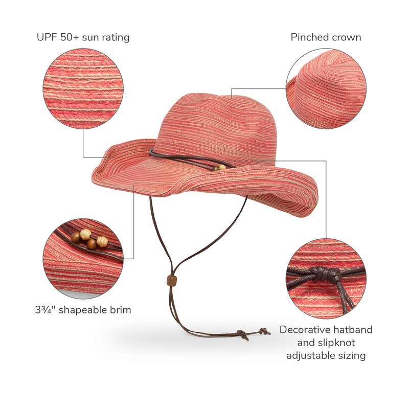 Sunday Afternoons Sunset Hat - Women’s UPF 50+ Shapeable Brim Cowgirl Sun Hat with Western Style, Adjustable Fit, and Breathable Design for Outdoor Adventure or Travel, Pepper Old Version, M